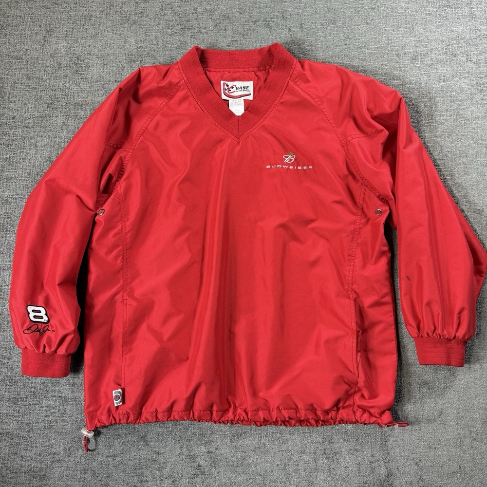 Dale Earnhardt Jr Budweiser‎ Chase Authentics Windbreaker Mens XL Red NASCAR
